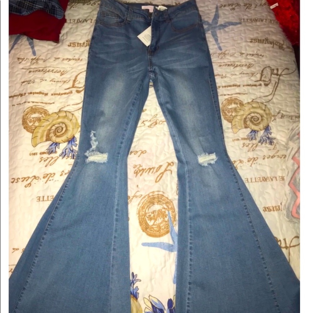 Flared bell bottom jeans